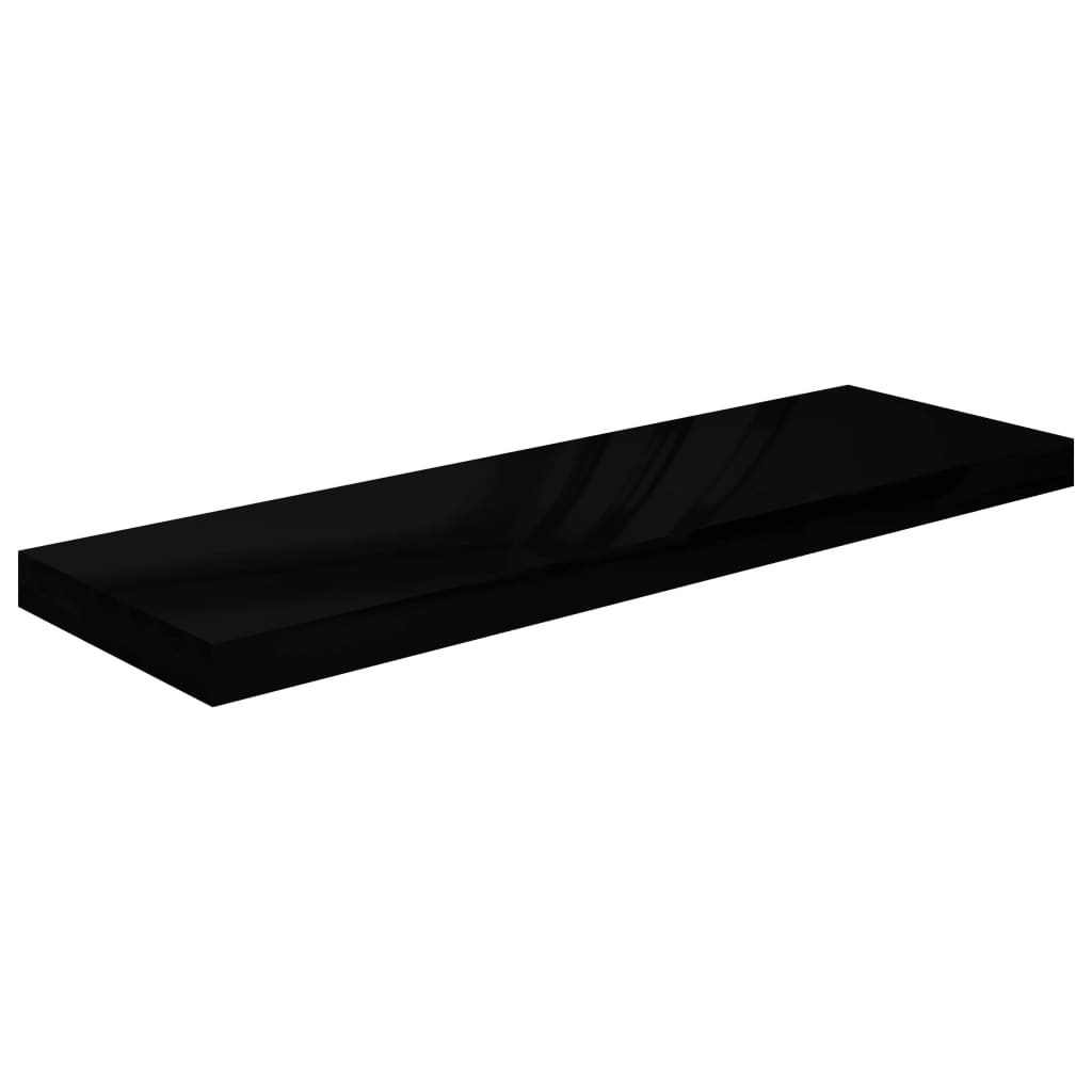 Étagère murale flottante Noir brillant 80x23,5x3,8 cm MDF - XIOS