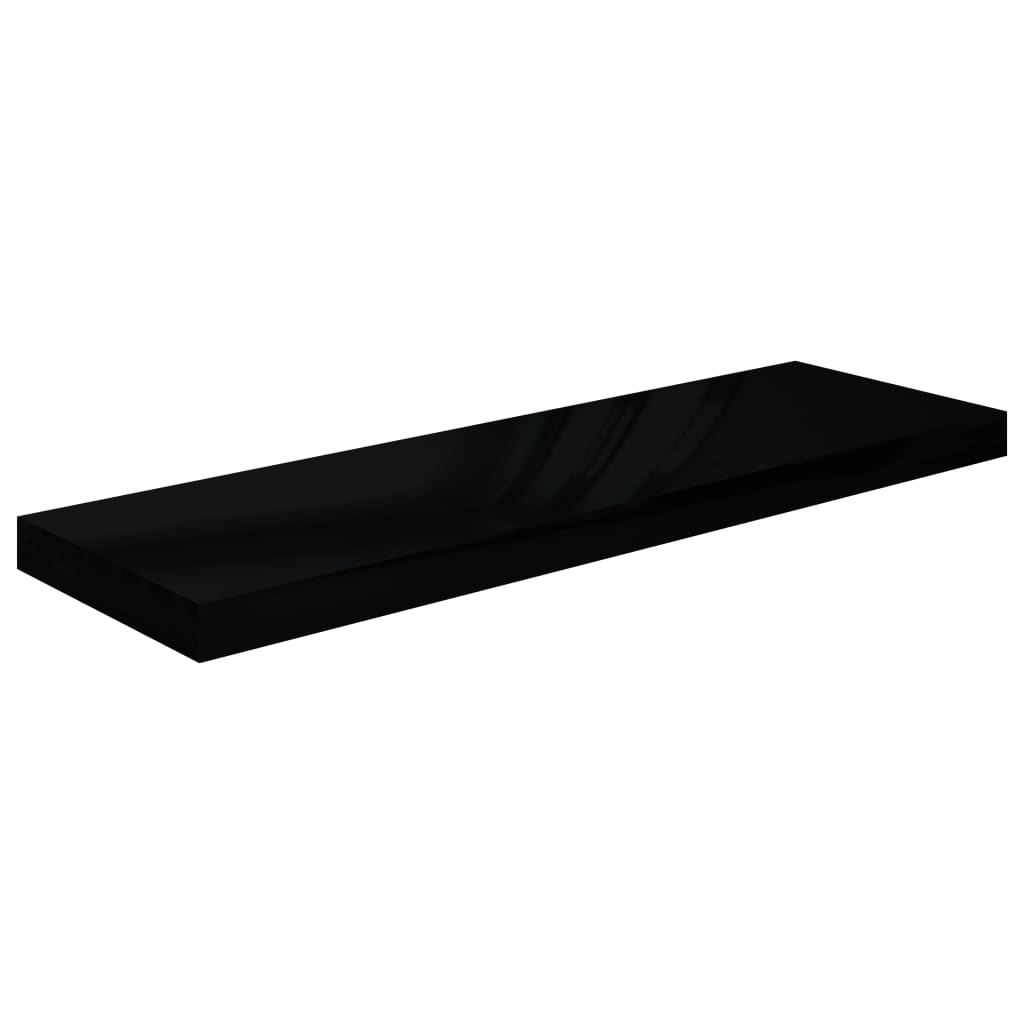 Étagère murale flottante 4 pcs Noir brillant 80x23,5x3,8 cm MDF - XIOS