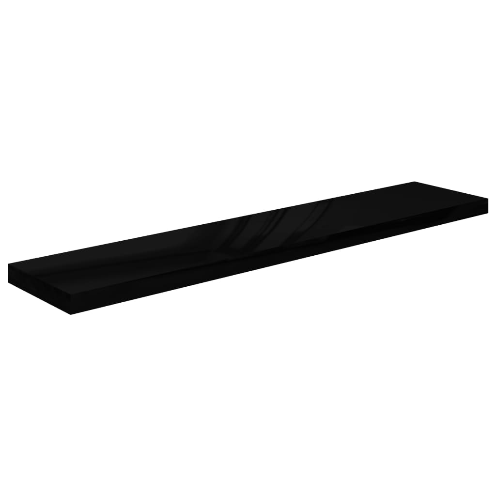 Étagère murale flottante 4 pcs Noir brillant 120x23,5x3,8cm MDF - XIOS