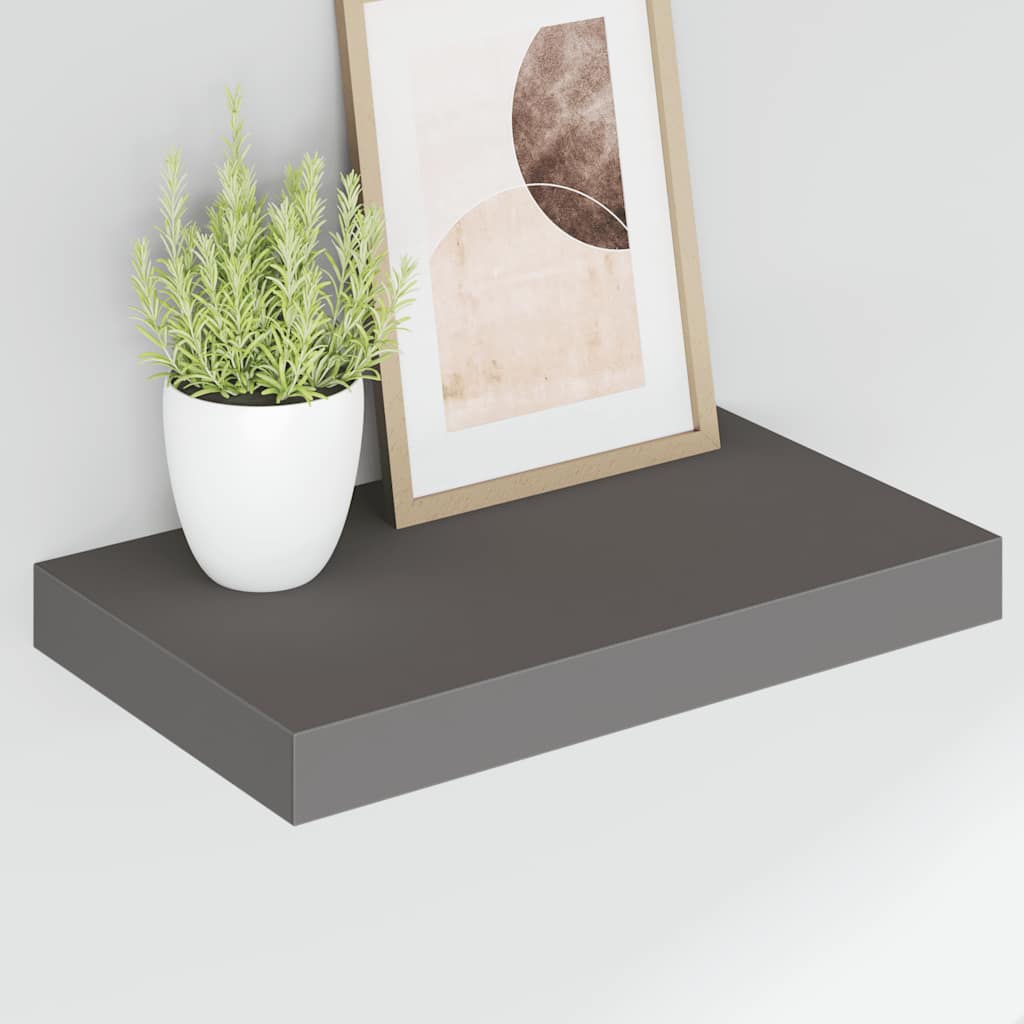 Étagère murale flottante Gris brillant 40x23x3,8 cm MDF - XIOS