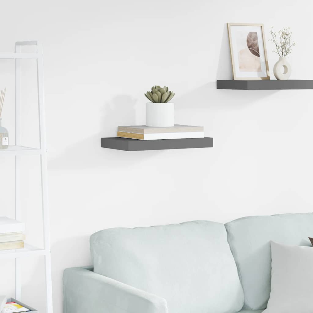 Étagère murale flottante Gris brillant 40x23x3,8 cm MDF - XIOS