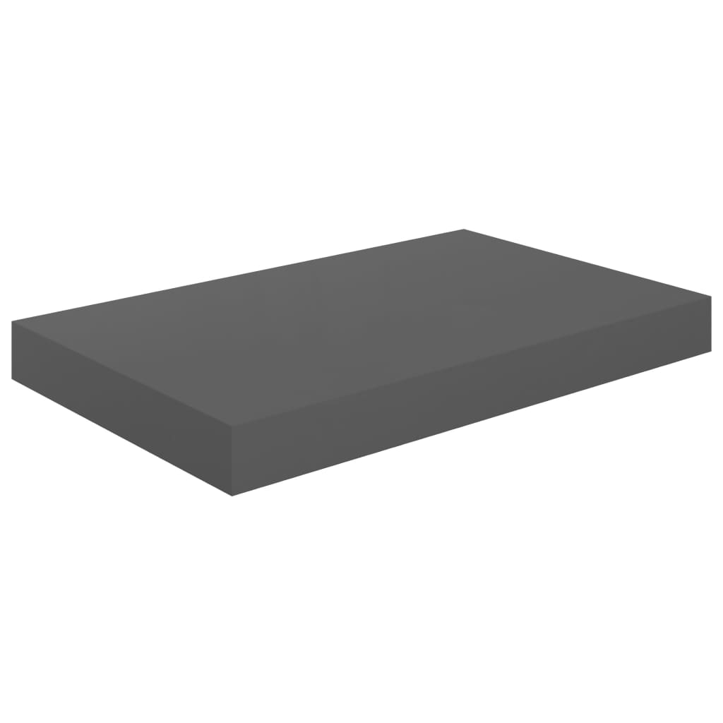Étagère murale flottante 2 pcs Gris brillant 40x23x3,8 cm MDF - XIOS