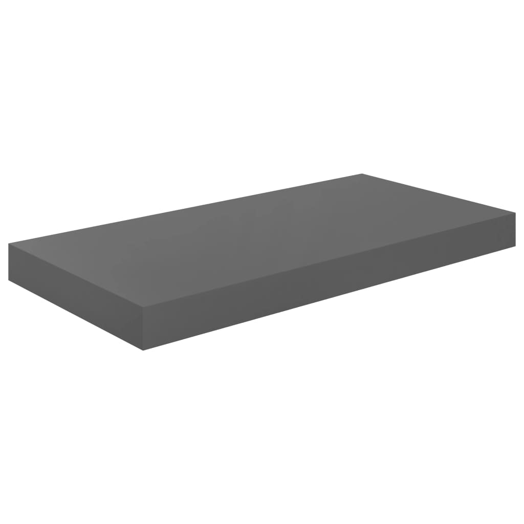 Étagère murale flottante 2 pcs Gris brillant 50x23x3,8 cm MDF - XIOS