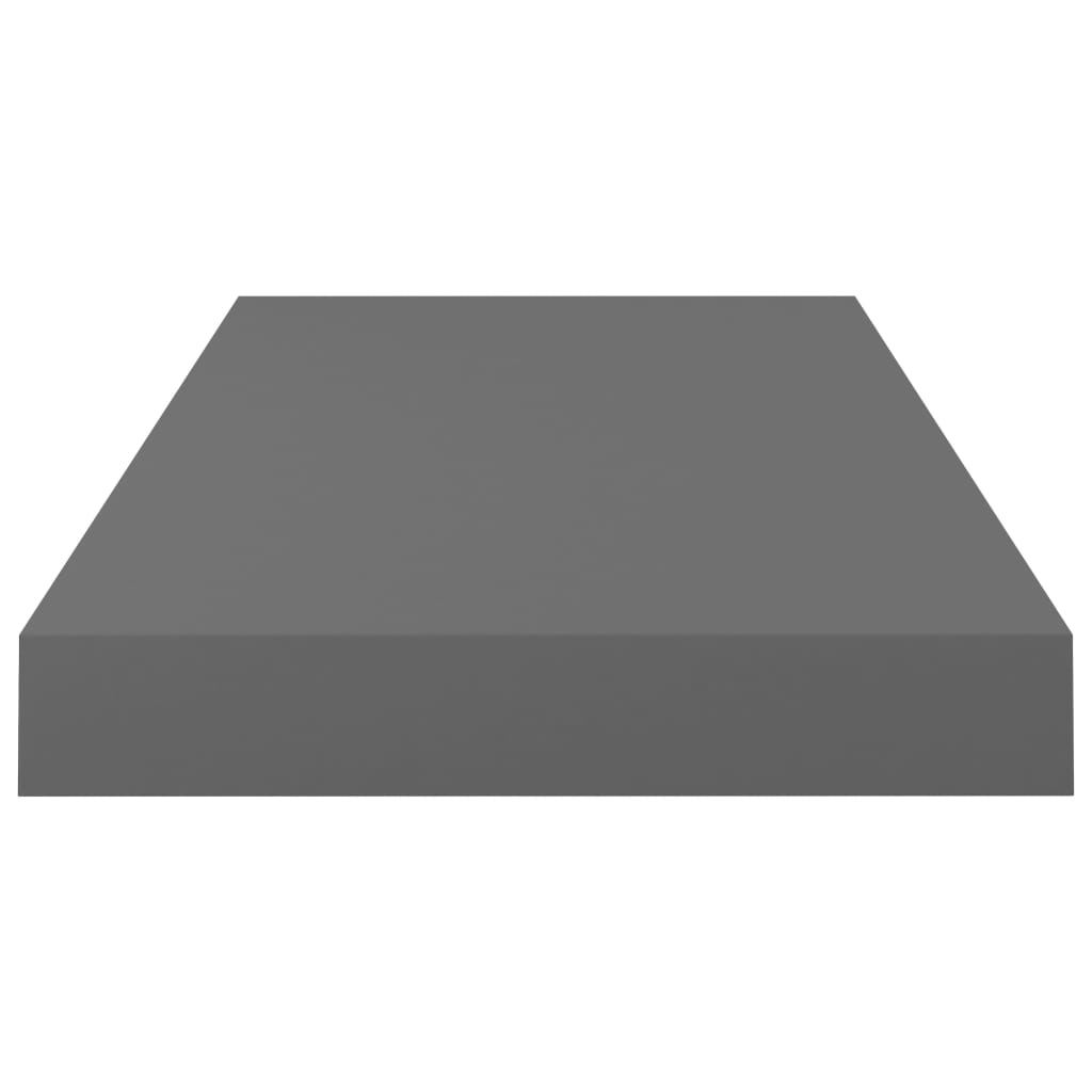 Étagère murale flottante 2 pcs Gris brillant 50x23x3,8 cm MDF - XIOS