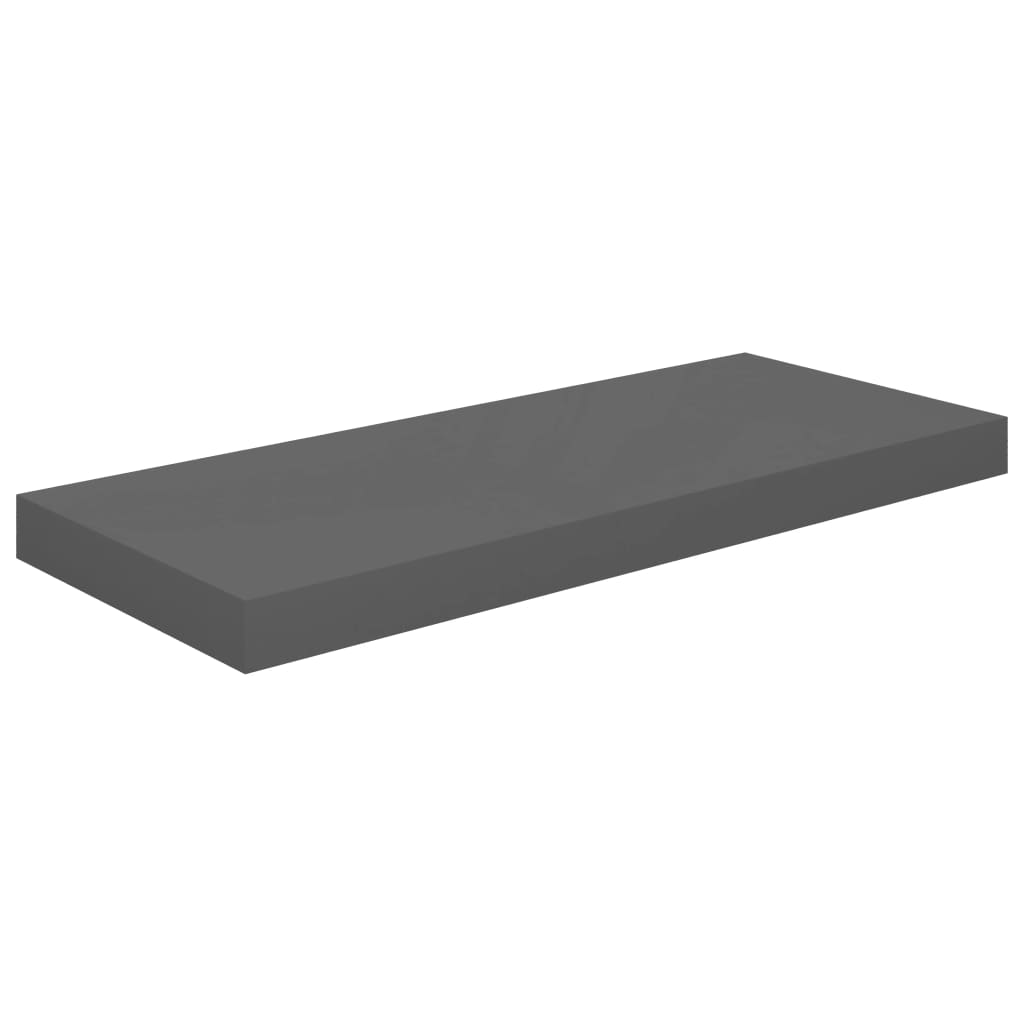 Étagère murale flottante 2 pcs Gris brillant 60x23,5x3,8 cm MDF - XIOS