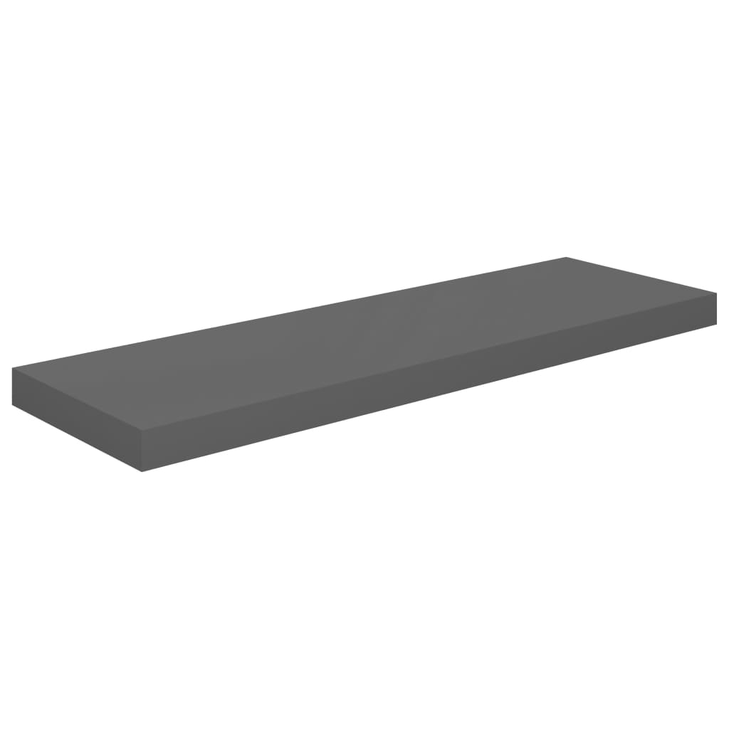 Étagère murale flottante 4 pcs Gris brillant 80x23,5x3,8 cm MDF - XIOS