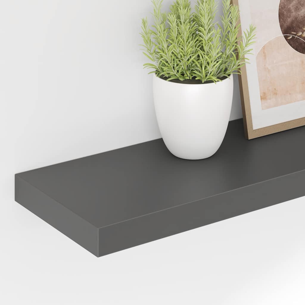 Étagère murale flottante 4 pcs Gris brillant 90x23,5x3,8 cm MDF - XIOS