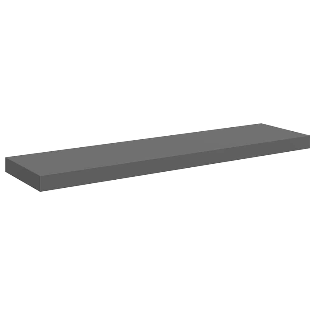 Étagère murale flottante 4 pcs Gris brillant 90x23,5x3,8 cm MDF - XIOS