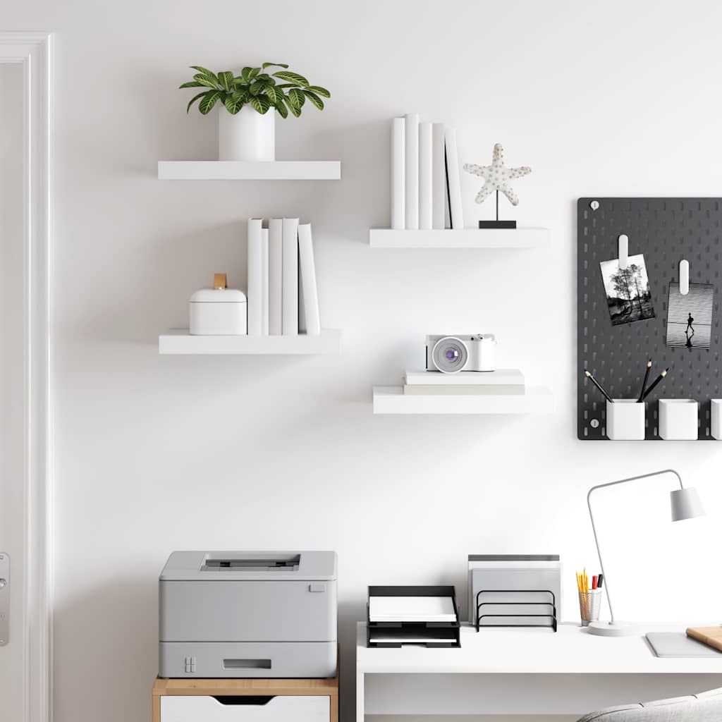 Étagères murales flottantes 4 pcs blanc 40x23x3,8 cm MDF - XIOS