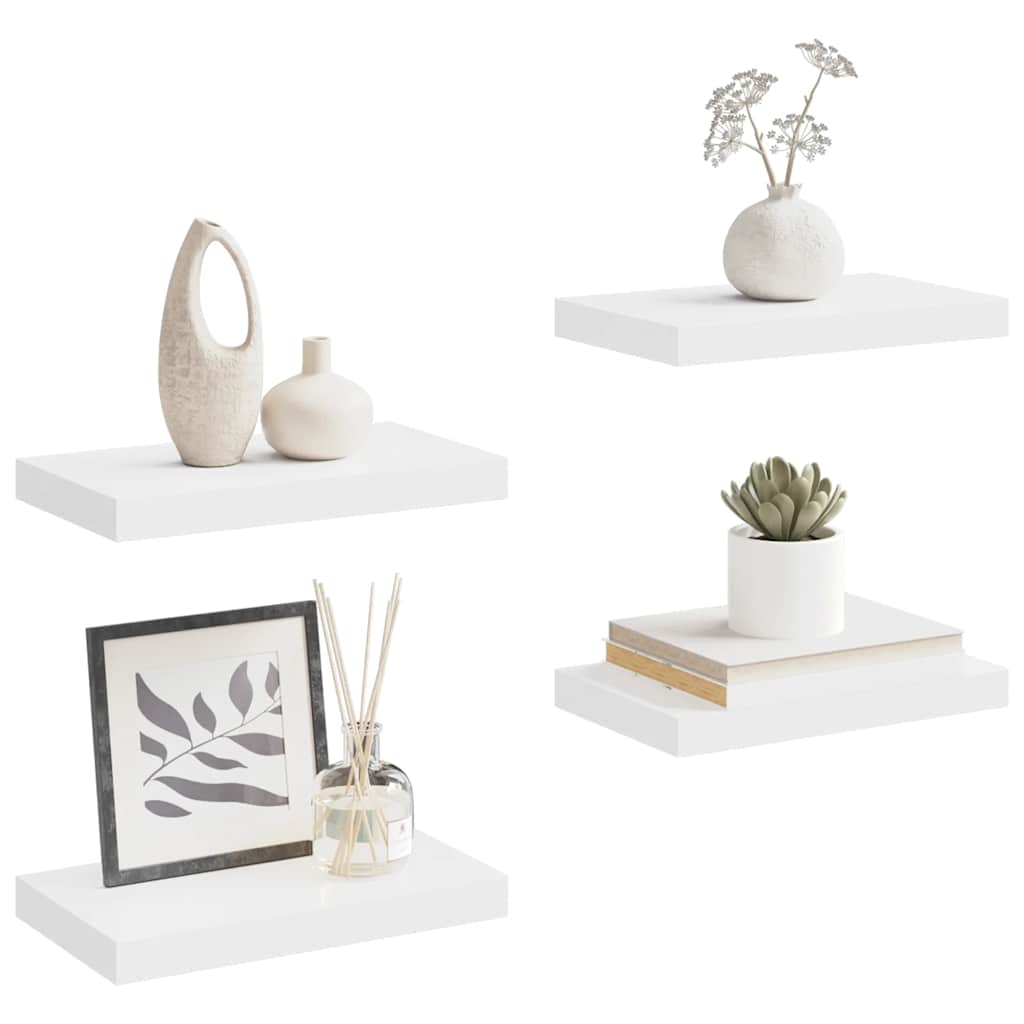 Étagères murales flottantes 4 pcs blanc 40x23x3,8 cm MDF - XIOS