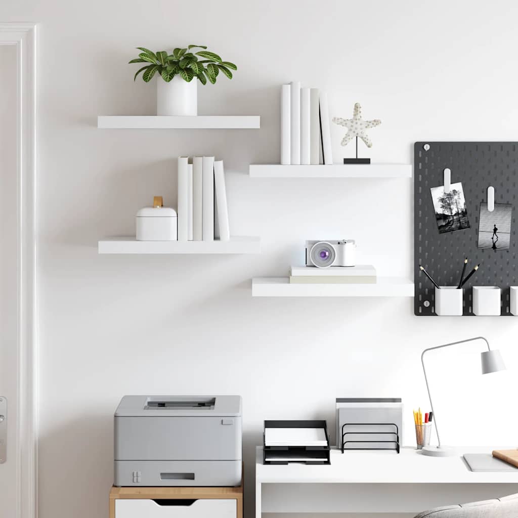 Étagères murales flottantes 4 pcs Blanc 50x23,5x3,8 cm MDF - XIOS