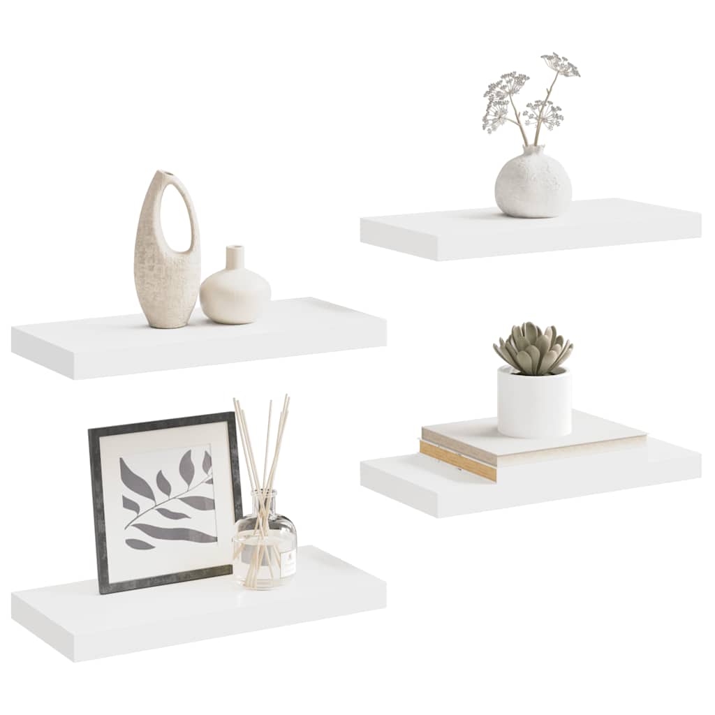 Étagères murales flottantes 4 pcs Blanc 50x23,5x3,8 cm MDF - XIOS