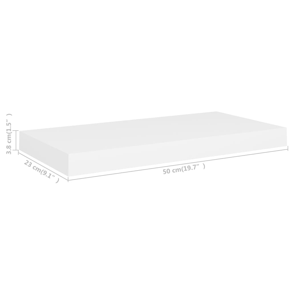 Étagères murales flottantes 4 pcs Blanc 50x23x3,8 cm MDF - XIOS