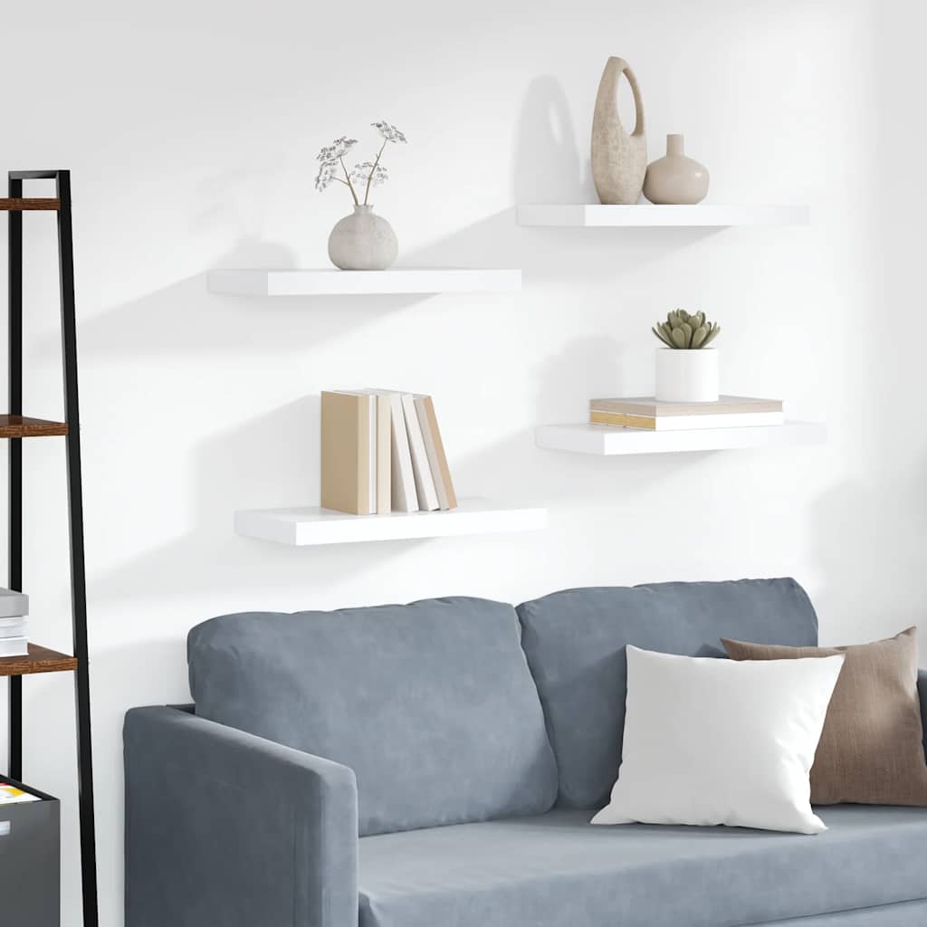 Étagères murales flottantes 4 pcs Blanc 50x23,5x3,8 cm MDF - XIOS