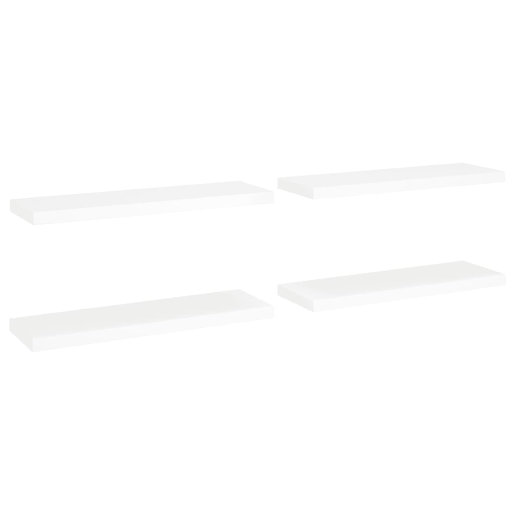 Étagères murales flottantes 4 pcs blanc 80x23,5x3,8 cm MDF - XIOS