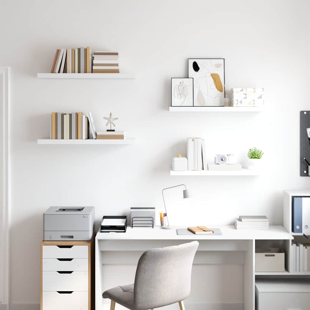 Étagères murales flottantes 4 pcs blanc 80x23,5x3,8 cm MDF - XIOS