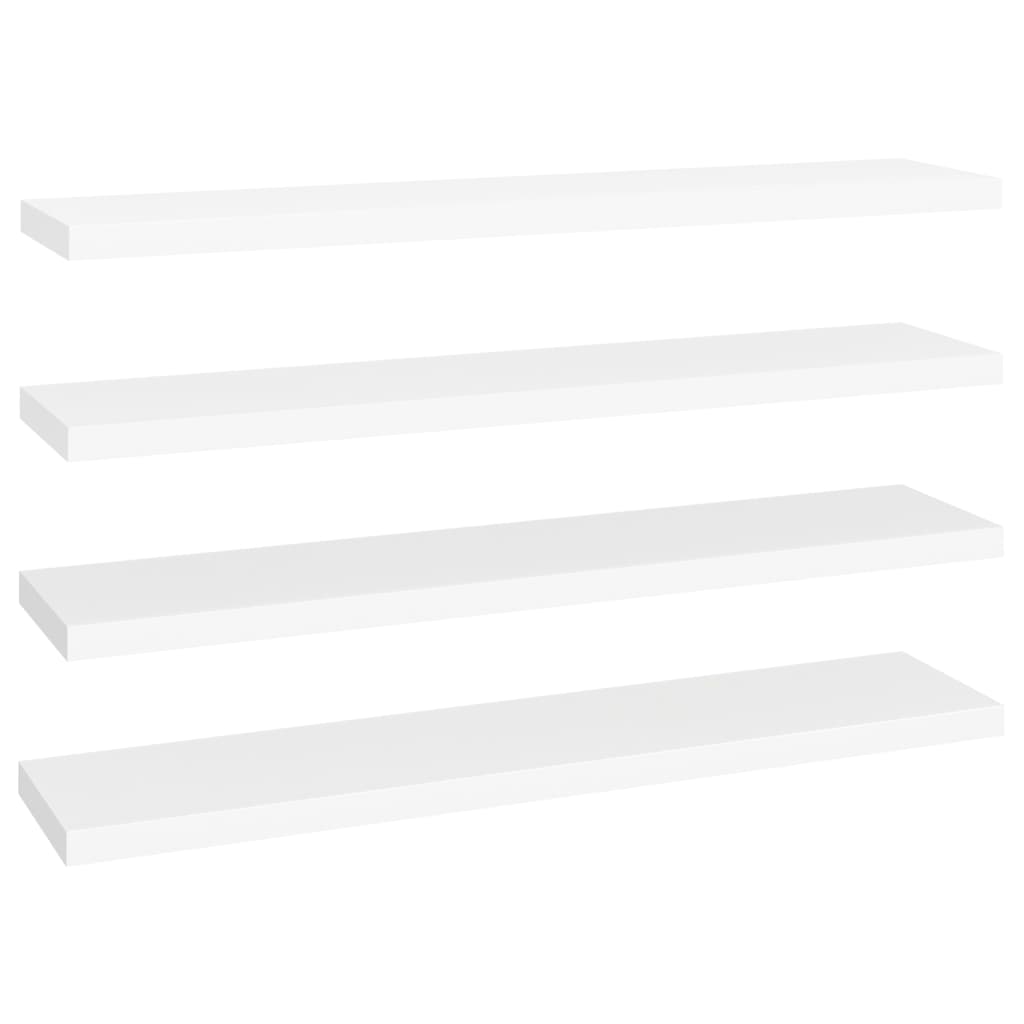 Étagères murales flottantes 4 pcs blanc 120x23,5x3,8 cm MDF - XIOS