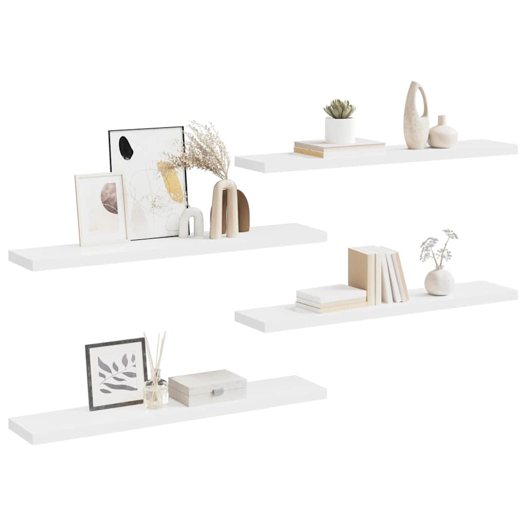 Étagères murales flottantes 4 pcs blanc 120x23,5x3,8 cm MDF - XIOS