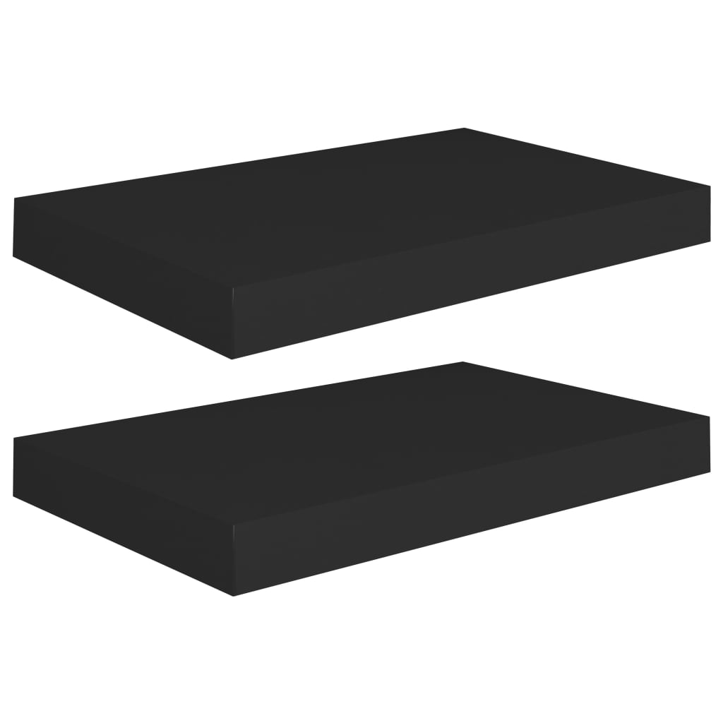 Étagères murales flottantes 2 pcs noir 40x23x3,8 cm MDF - XIOS