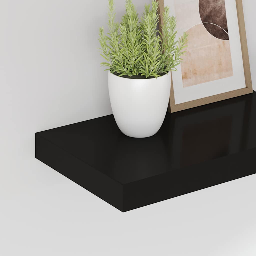 Étagères murales flottantes 4 pcs noir 40x23,5x3,8 cm MDF - XIOS