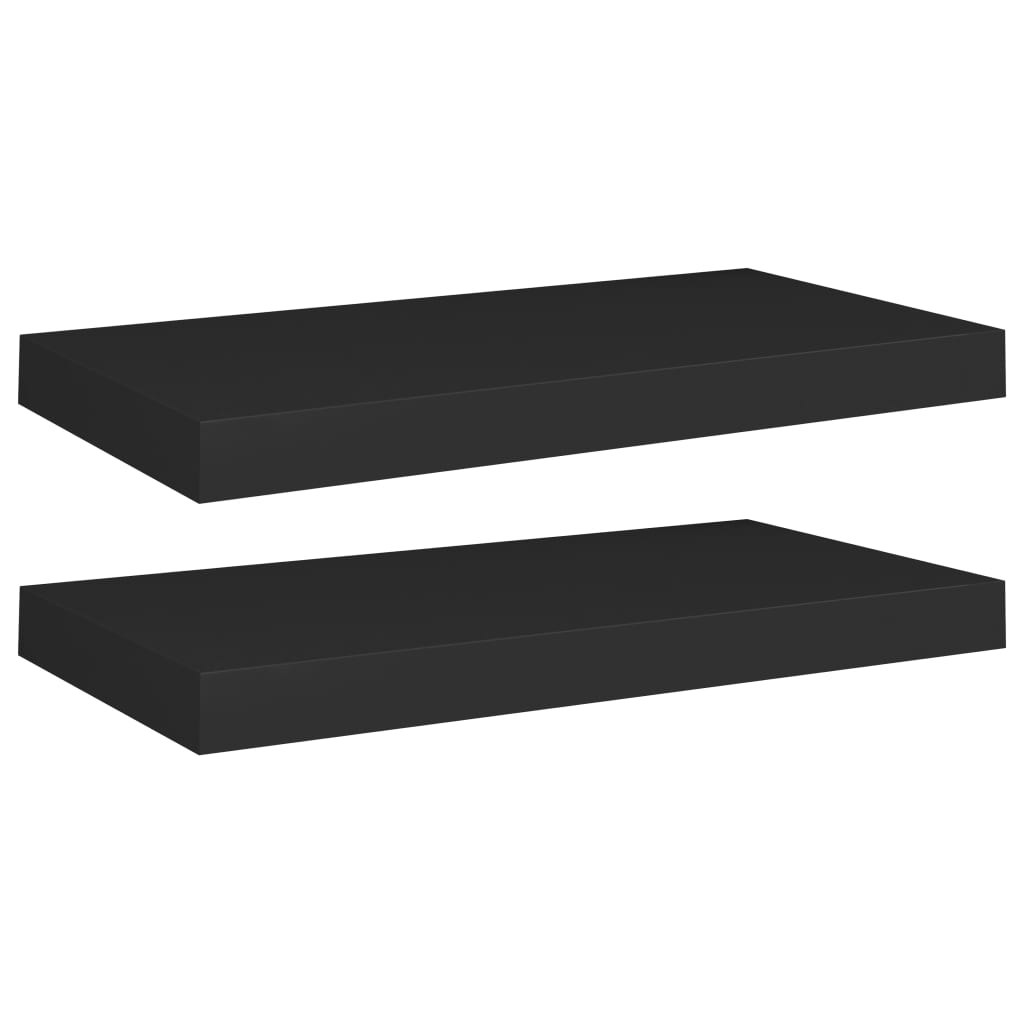 Étagères murales flottantes 2 pcs noir 50x23x3,8 cm MDF - XIOS