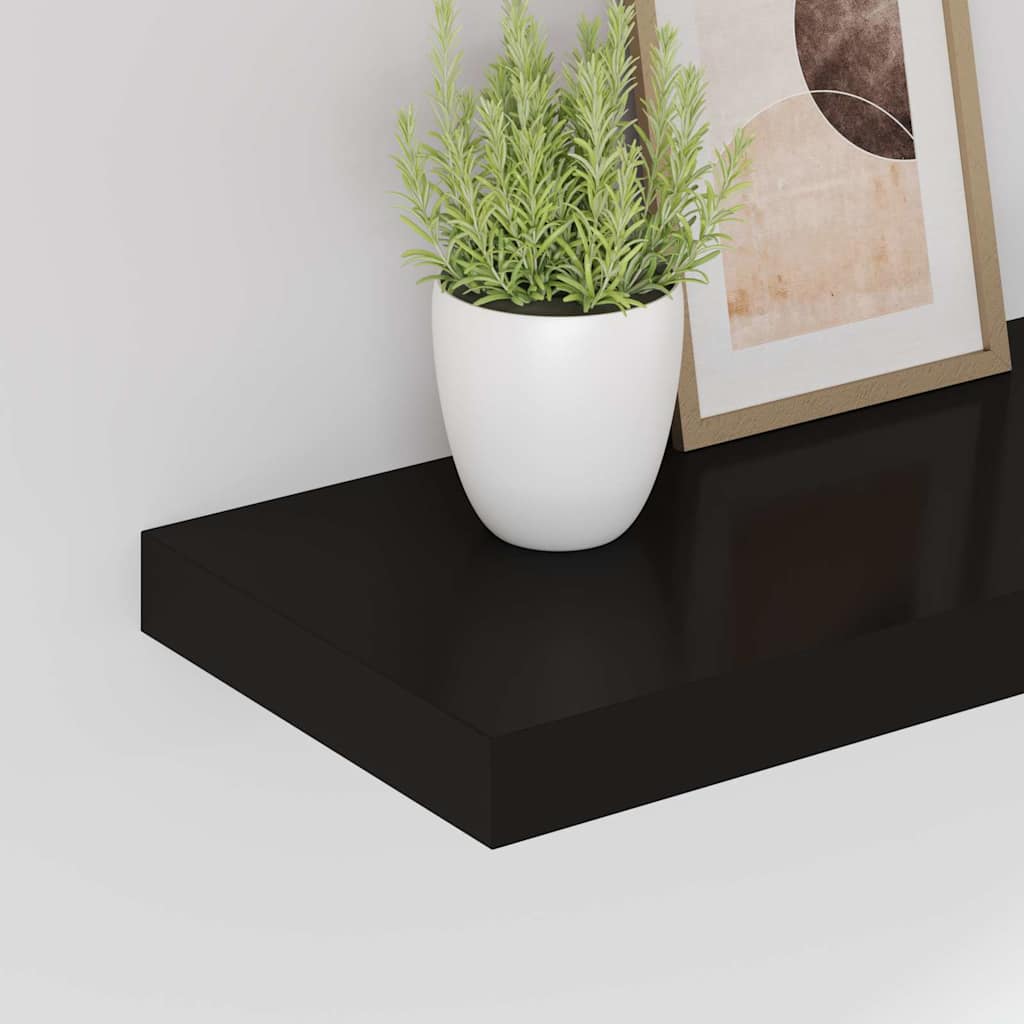 Étagères murales flottantes 4 pcs noir 50x23x3,8 cm MDF - XIOS