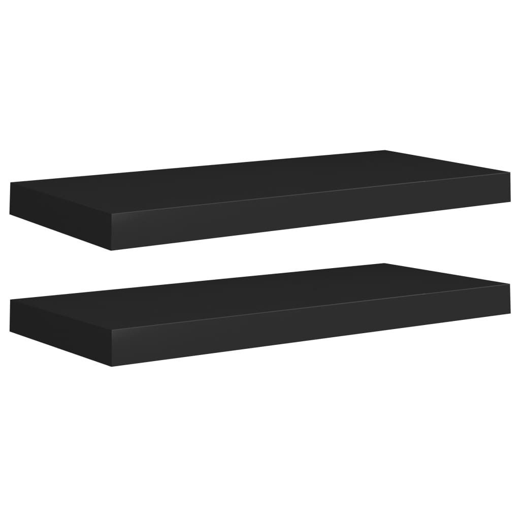 Étagères murales flottantes 2 pcs noir 60x23,5x3,8 cm MDF - XIOS