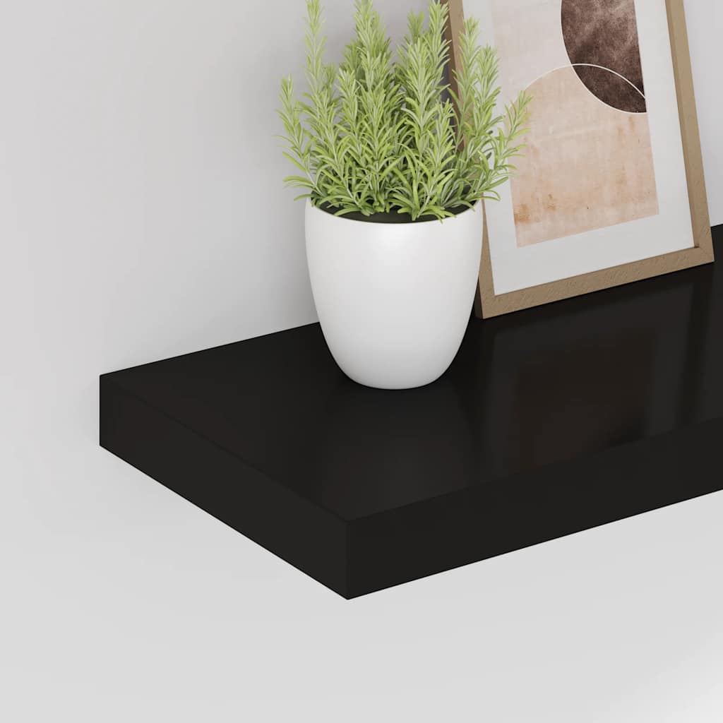 Étagères murales flottantes 4 pcs noir 60x23,5x3,8 cm MDF - XIOS