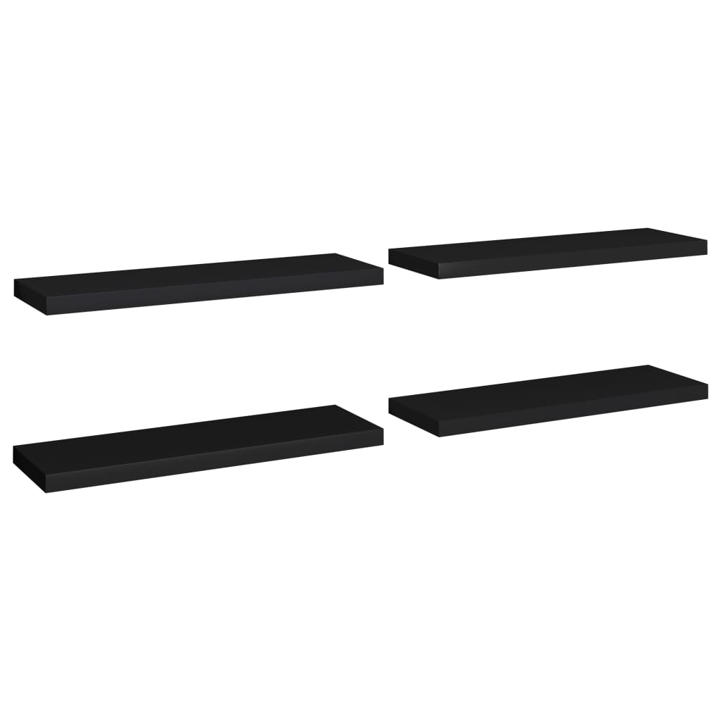 Étagères murales flottantes 4 pcs noir 80x23,5x3,8 cm MDF - XIOS