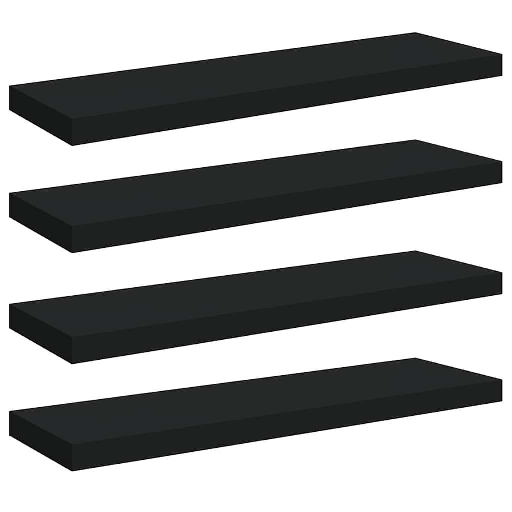 Étagères murales flottantes 4 pcs noir 80x23,5x3,8 cm MDF - XIOS