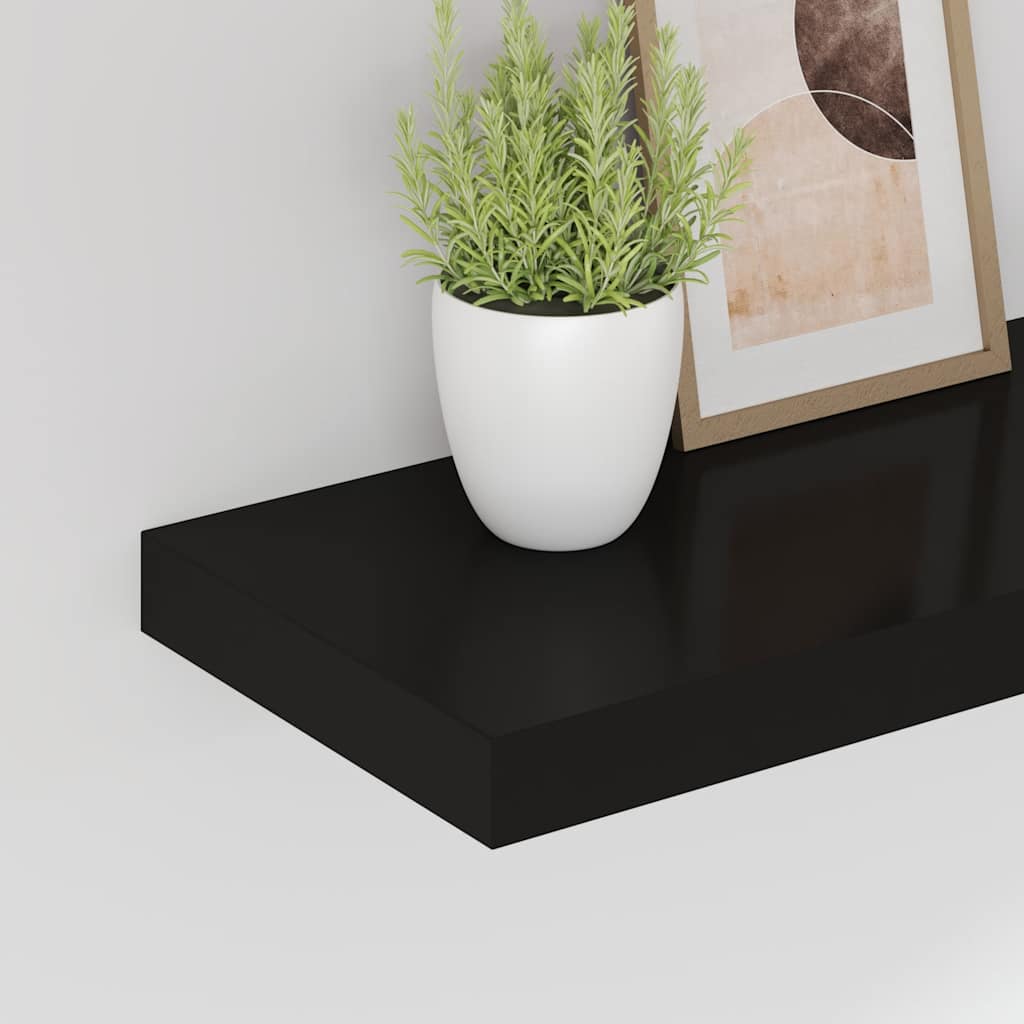 Étagères murales flottantes 4 pcs noir 80x23,5x3,8 cm MDF - XIOS