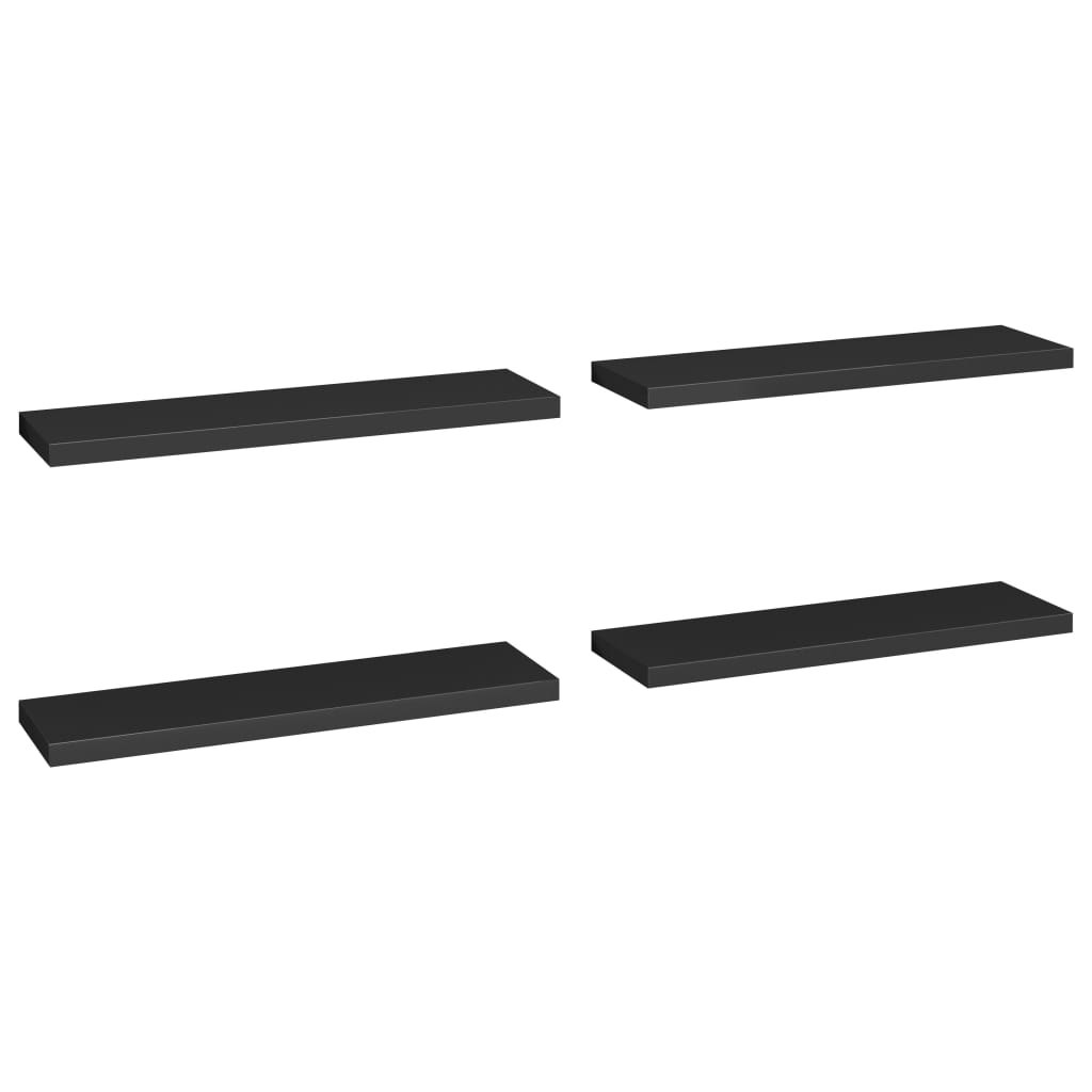 Étagères murales flottantes 4 pcs noir 90x23,5x3,8 cm MDF - XIOS