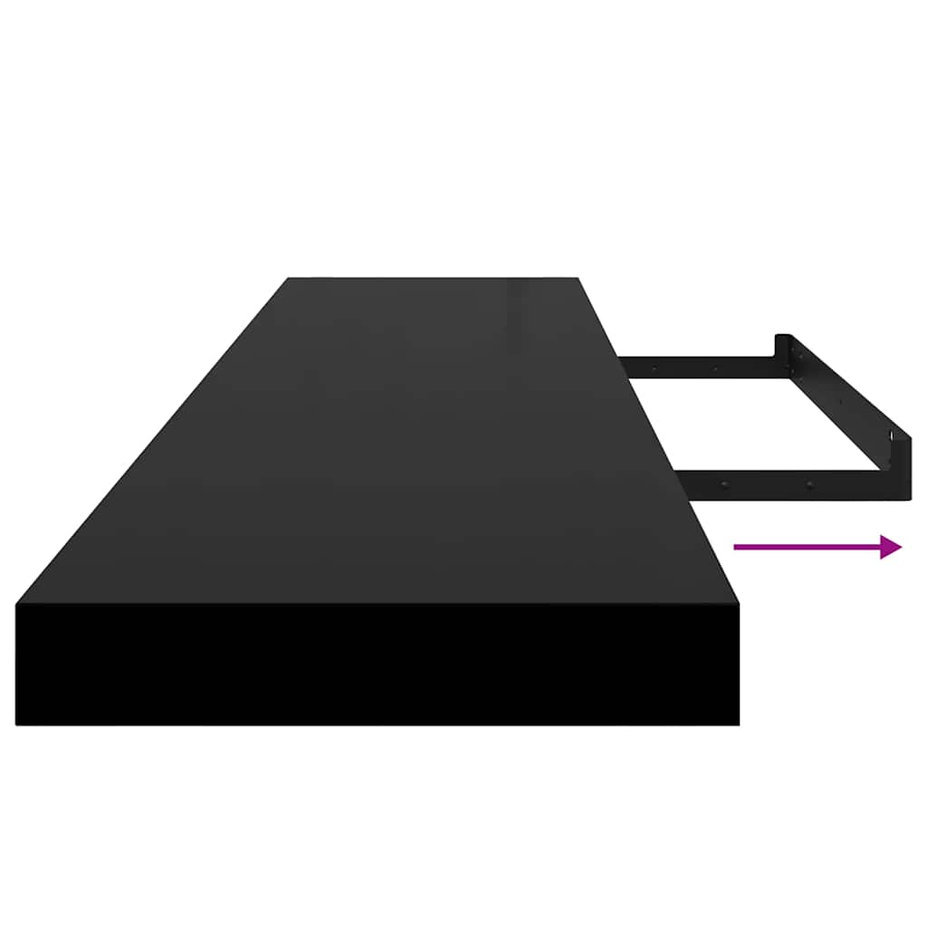 Étagère murale flottante noir 120x23,5x3,8 cm MDF - XIOS