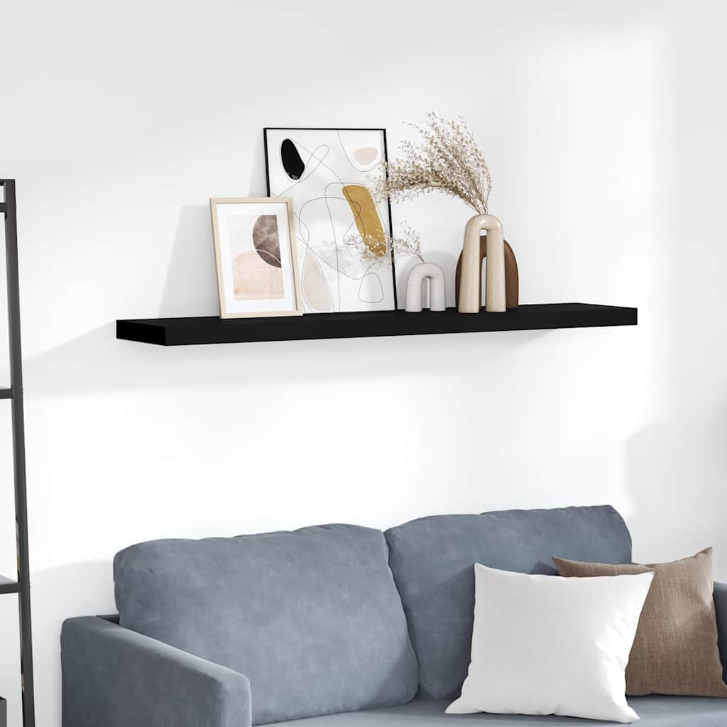 Étagère murale flottante noir 120x23,5x3,8 cm MDF - XIOS