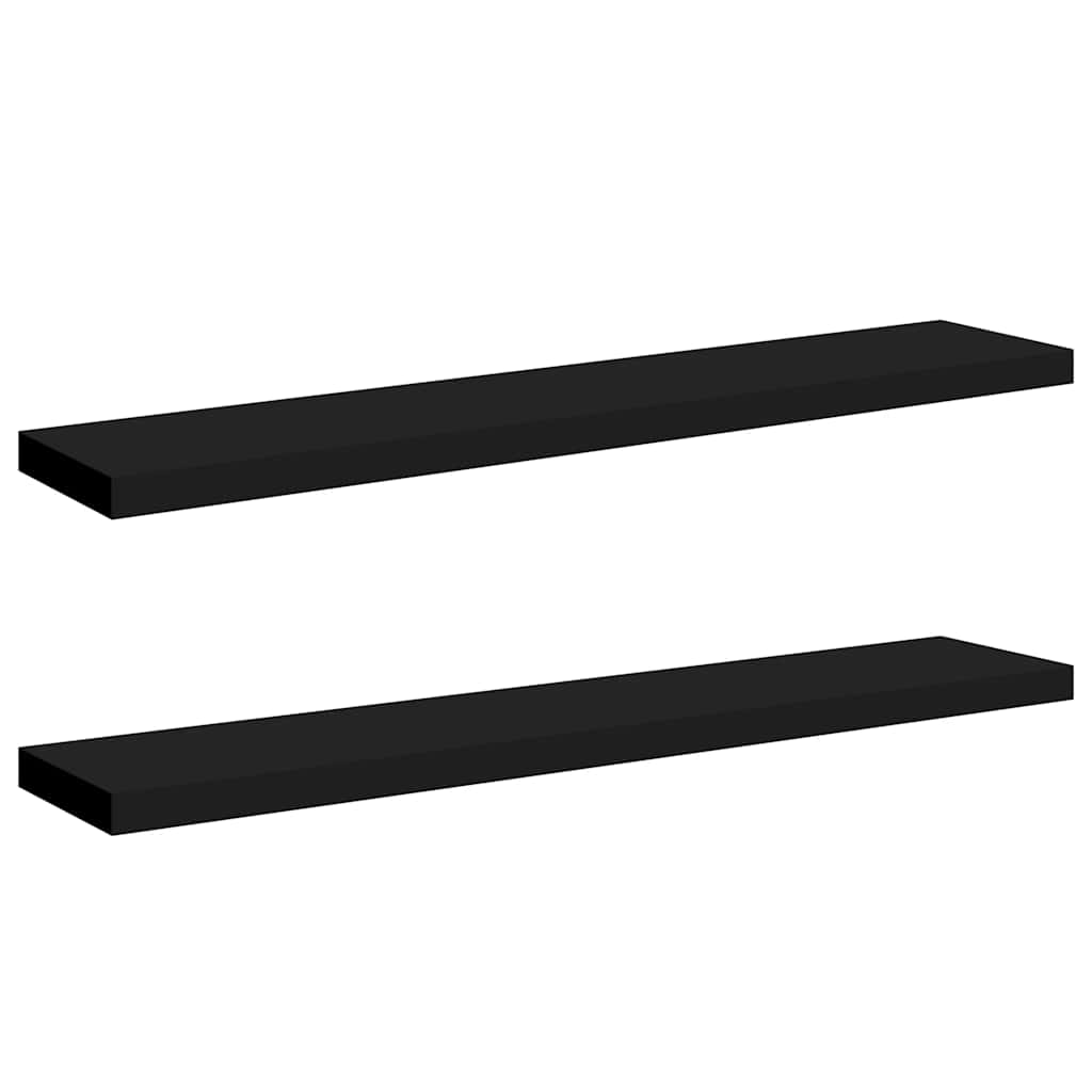 Étagères murales flottantes 2 pcs noir 120x23,5x3,8 cm MDF - XIOS