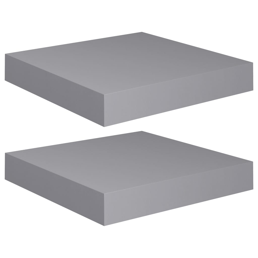 Étagères murales flottantes 2 pcs gris 23x23,5x3,8 cm MDF - XIOS
