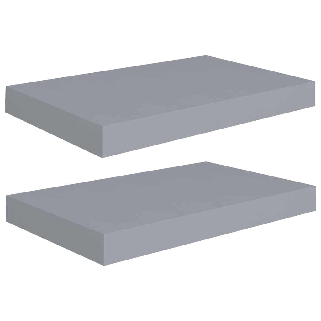 Étagères murales flottantes 2 pcs Gris 40x23x3,8 cm MDF - XIOS