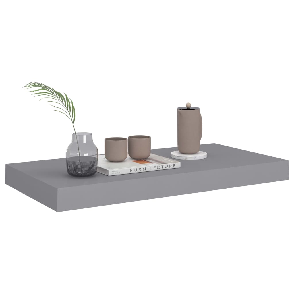 Étagère murale flottante gris 50x23x3,8 cm MDF - XIOS