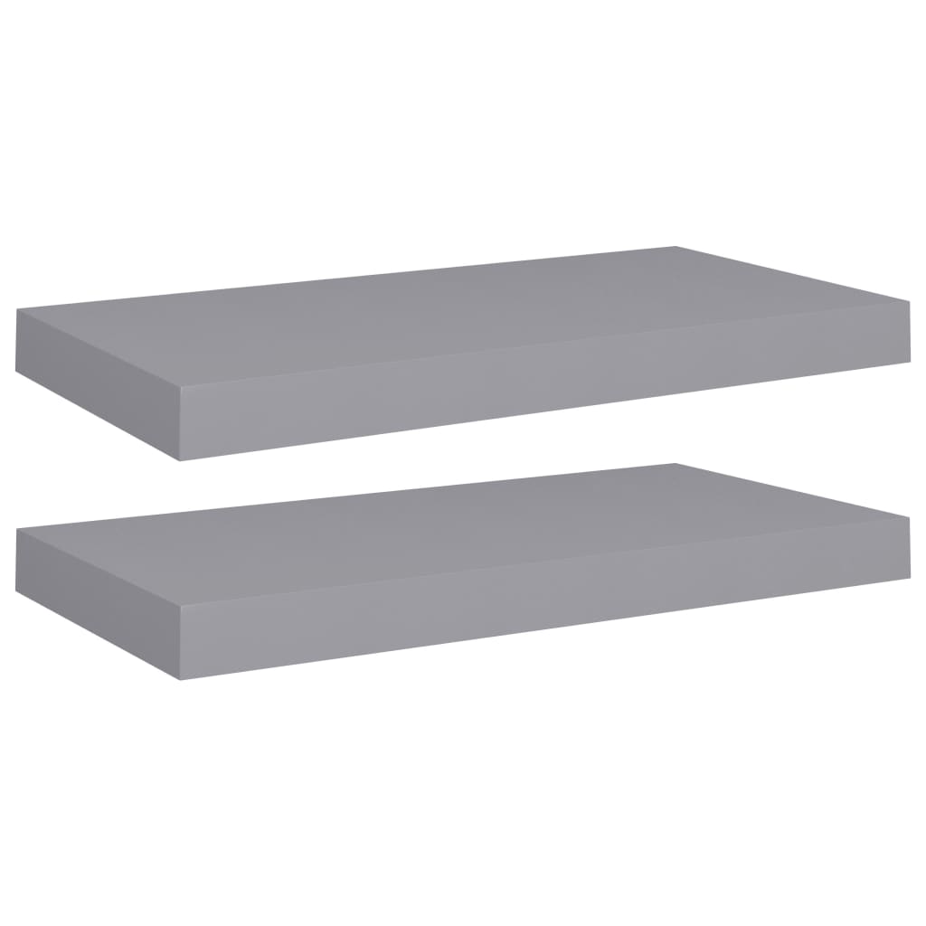 Étagères murales flottantes 2 pcs gris 50x23x3,8 cm MDF - XIOS