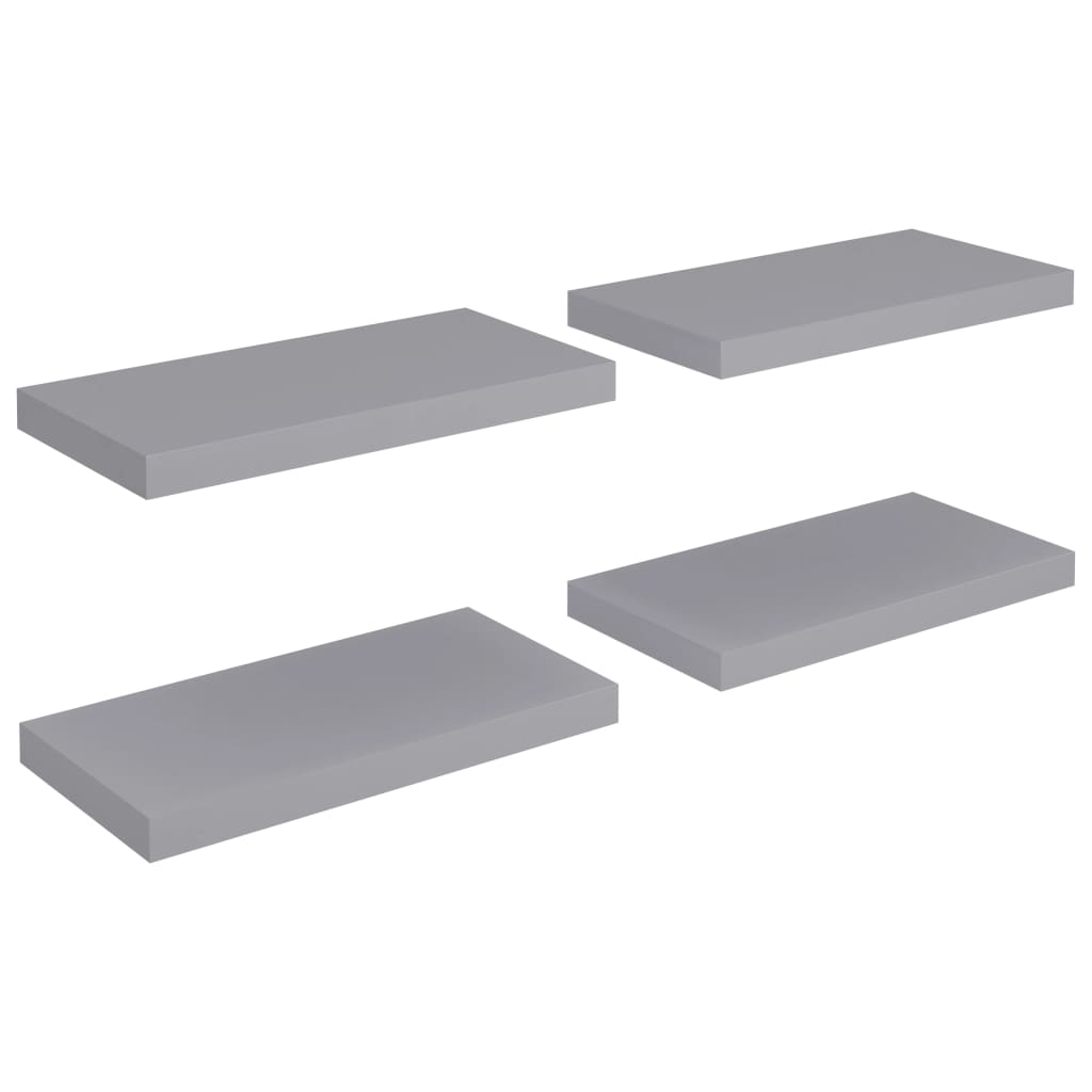 Étagères murales flottantes 4 pcs gris 50x23x3,8 cm MDF - XIOS