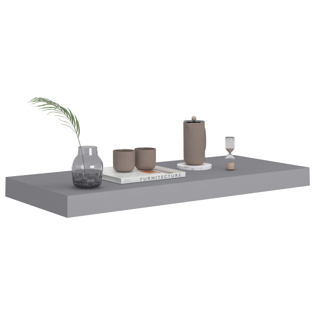Étagère murale flottante gris 60x23,5x3,8 cm MDF - XIOS