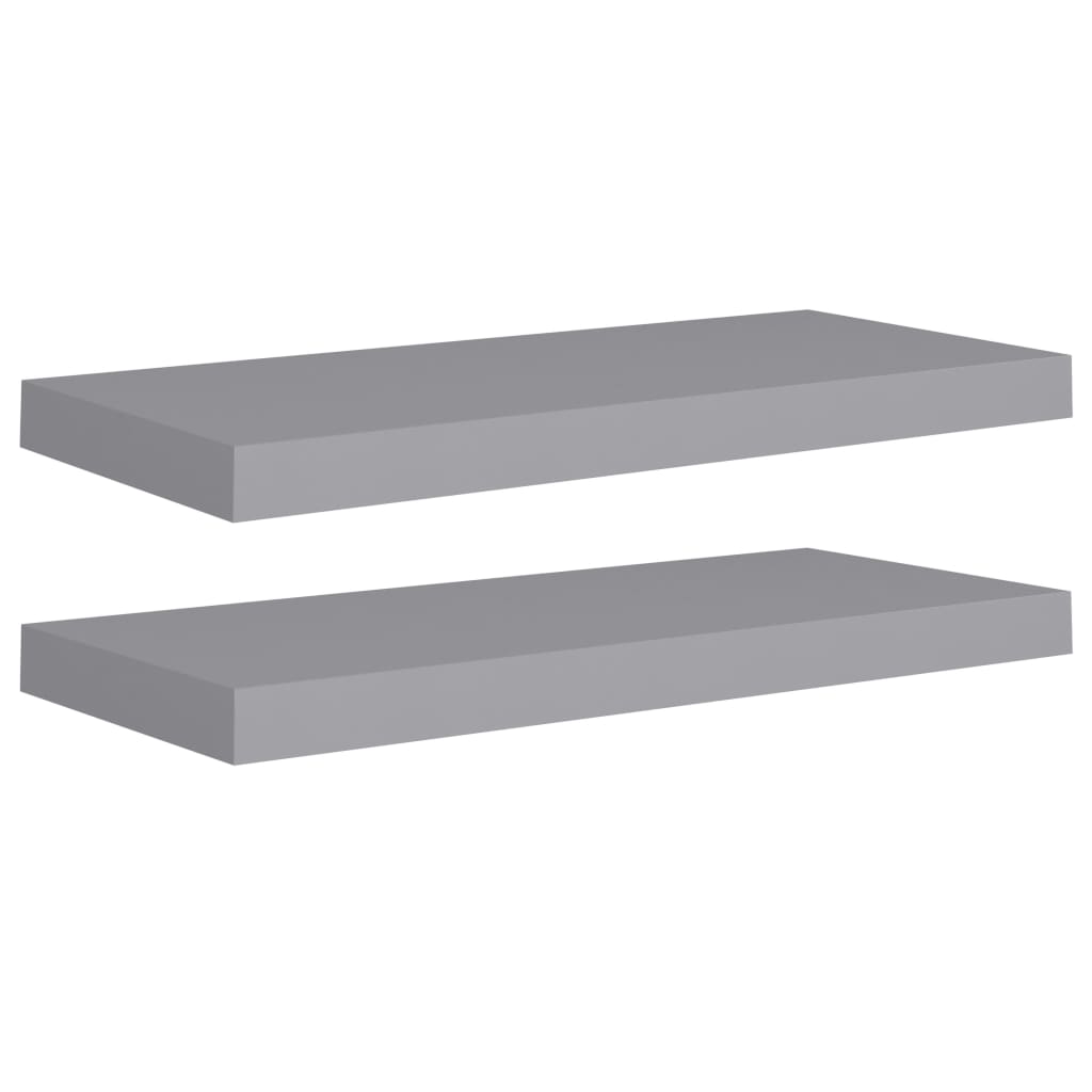Étagères murales flottantes 2 pcs Gris 60x23,5x3,8 cm MDF - XIOS