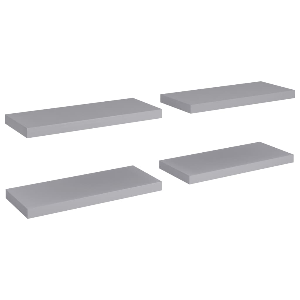 Étagères murales flottantes 4 pcs Gris 60x23,5x3,8 cm MDF - XIOS