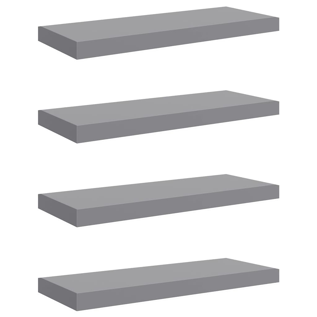 Étagères murales flottantes 4 pcs Gris 60x23,5x3,8 cm MDF - XIOS