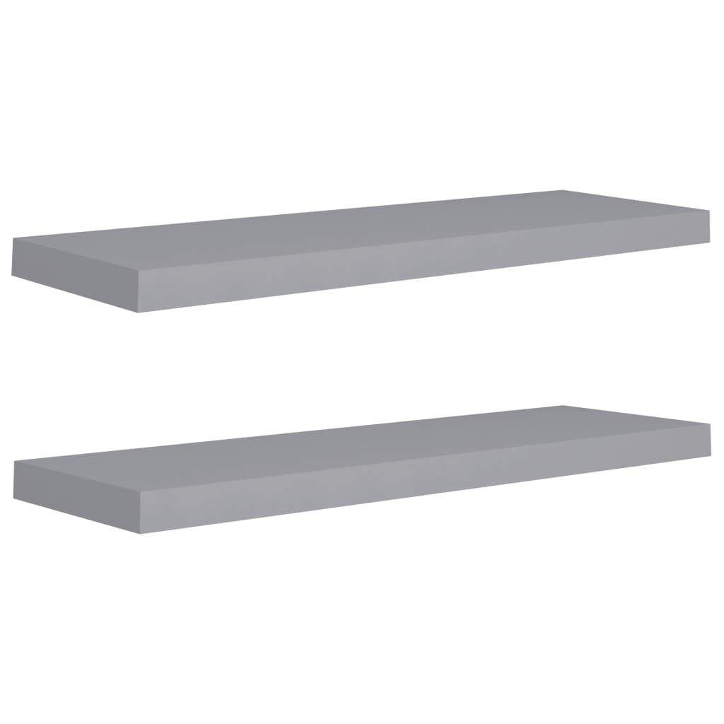 Étagères murales flottantes 2 pcs gris 80x23,5x3,8 cm MDF - XIOS