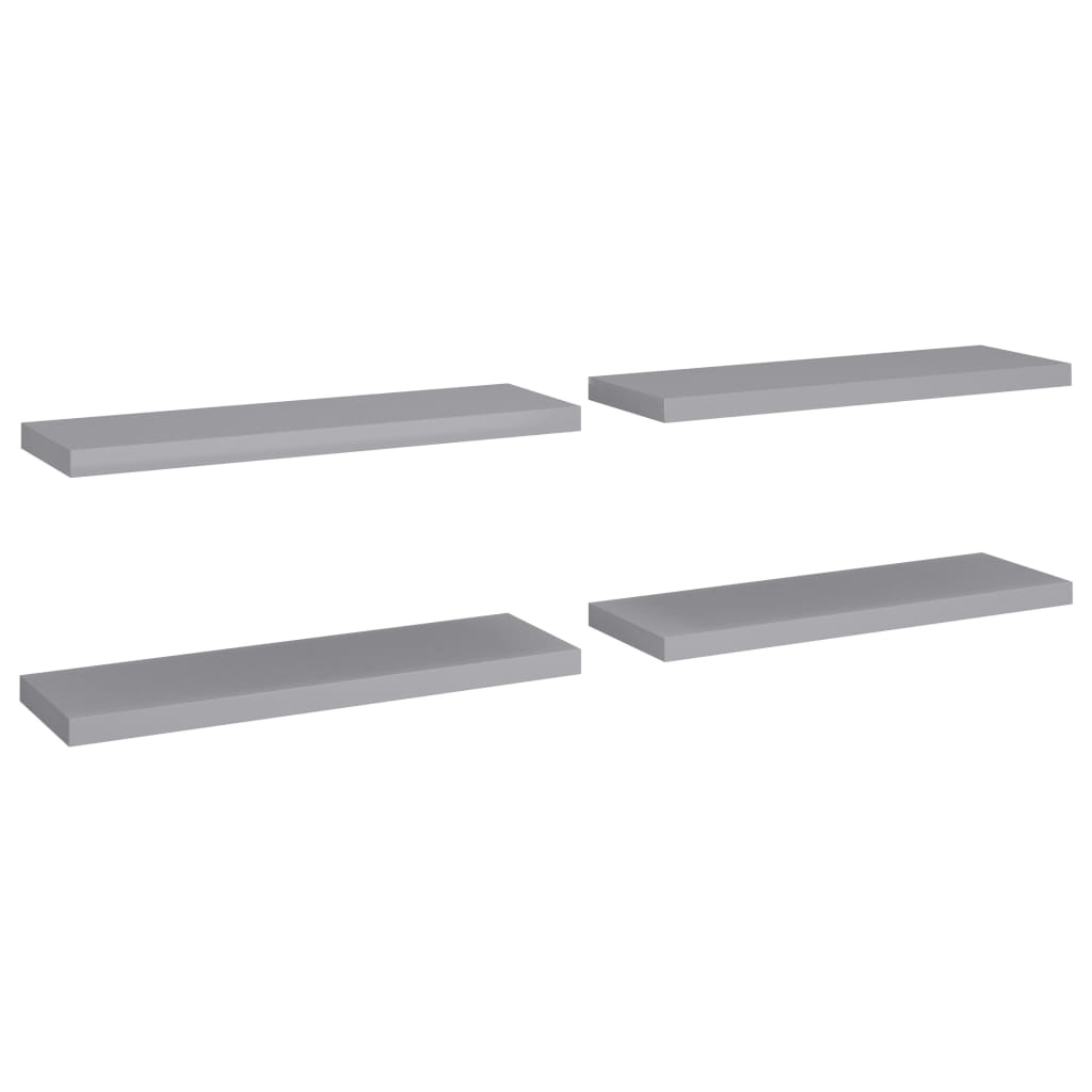Étagères murales flottantes 4 pcs gris 80x23,5x3,8 cm MDF - XIOS