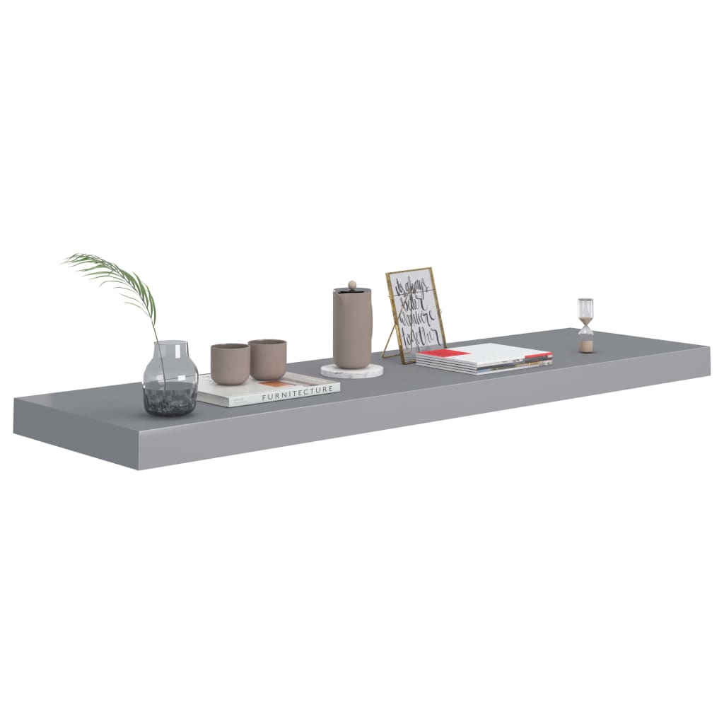 Étagère murale flottante gris 90x23,5x3,8 cm MDF - XIOS