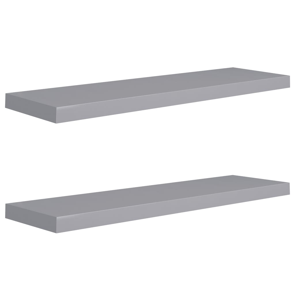 Étagères murales flottantes 2 pcs gris 90x23,5x3,8 cm MDF - XIOS