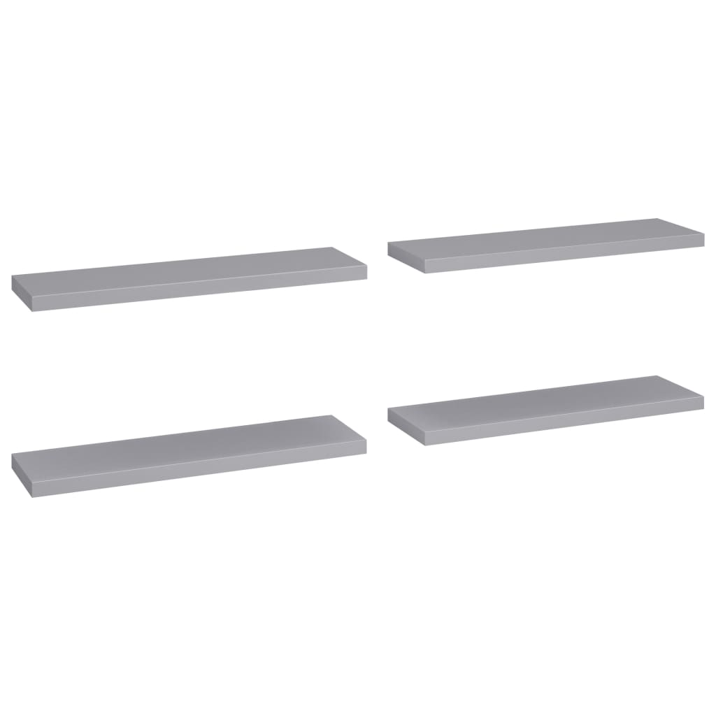 Étagères murales flottantes 4 pcs gris 90x23,5x3,8 cm MDF - XIOS