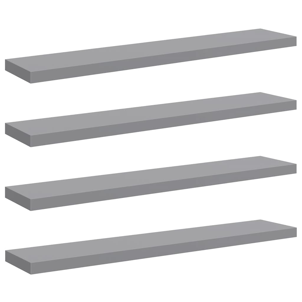 Étagères murales flottantes 4 pcs gris 120x23,5x3,8 cm MDF - XIOS